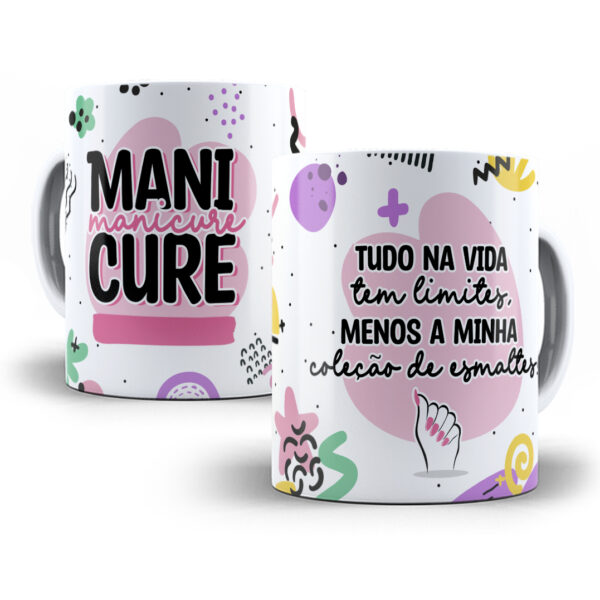 Arte Caneca Manicure Nail Designer Unhas Profissões Coloridas