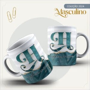 Arte Caneca Masculina Alfabeto Sublimação