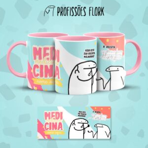 Arte Caneca Medicina Profissões Flork Arquivo Jpg
