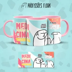 Arte Caneca Medicina Profissões Flork Arquivo Jpg