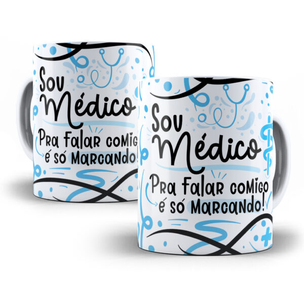 Arte Caneca Médico(a) Flork Profissões Sublimação Png