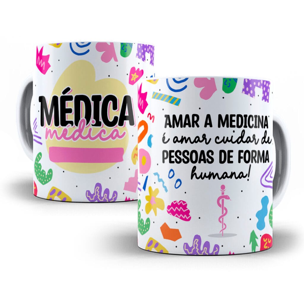 Arte Caneca Medico Medicina Profissoes Coloridas PNG