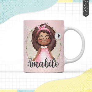 Arte Caneca Menina Negra