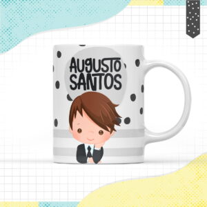 Arte Caneca Menino Moreno