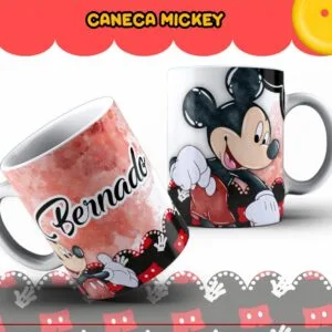 Arte Caneca Mickey Vermelho 17 Arte Caneca Mickey Vermelho