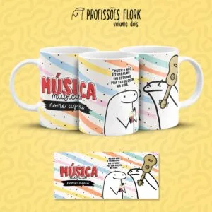 Arte Caneca Música Musicista Profissões Flork em Jpg