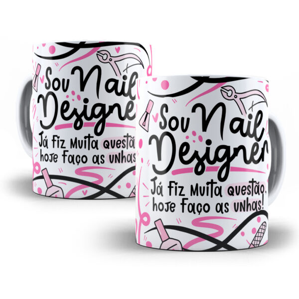Arte Caneca Nail Designer Flork Profissões Sublimação Png