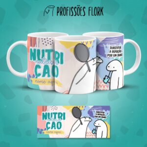 Arte Caneca Nutrição Profissões Flork Arquivo Jpg
