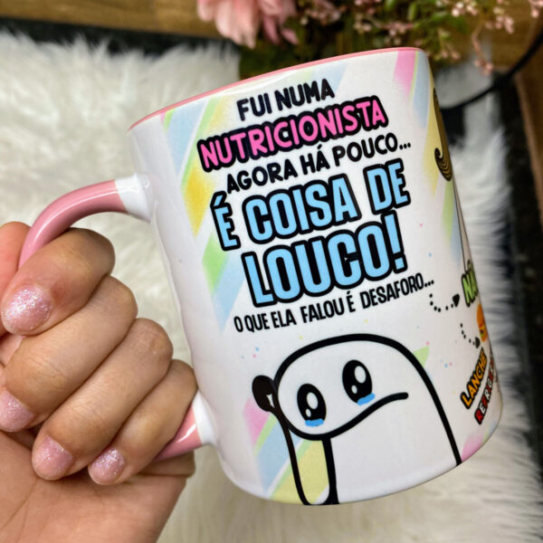 Arte Caneca Nutricionista Dieta É coisa de Louco Flork Png