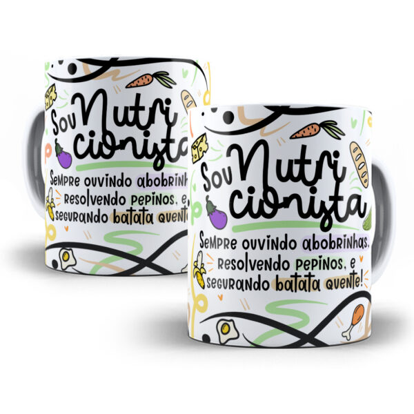 Arte Caneca Nutricionista Flork Profissões Sublimação Png