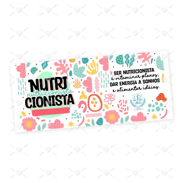 Arte Caneca Nutricionista Nutrição Profissões Coloridas