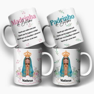Arte Caneca Padrinhos de Batismo Nsa Senhora 11 Arte Caneca Padrinhos de Batismo Nsa Senhora