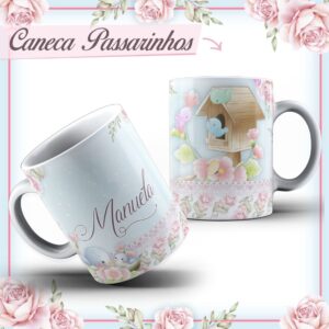 Arte Caneca Passarinhos