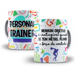 Arte Caneca Personal Trainer Educação Física Profissões Png