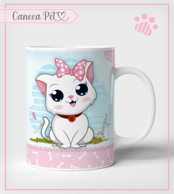 Arte Caneca Pet Gatinha