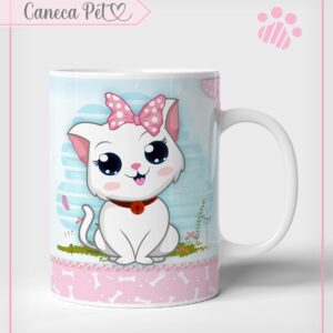 arte caneca pet gatinha arquivo digital papelaria personalizada