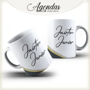 Arte Caneca Preto com Dourado 42 Arte Caneca Preto com Dourado