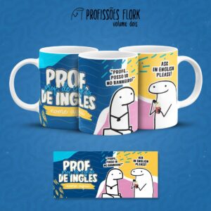 Arte Caneca Prof. de Inglês Profissões Flork em Jpg