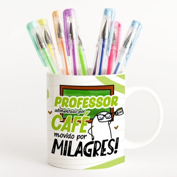Arte Caneca Professor Alimentado Por Café Movido Por Milagres