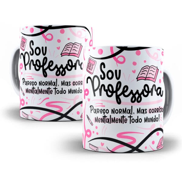 Arte Caneca Professor(a) Flork Profissões Sublimação Png