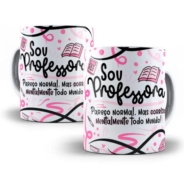 Arte Caneca Professor(a) Flork Profissões Sublimação Png