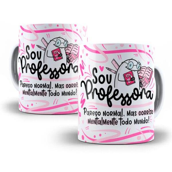 Arte Caneca Professor(a) Flork Profissões Sublimação Png