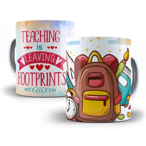 Arte Caneca Professores Grátis Ensinar É Deixar Pegadas