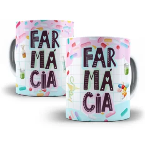 Arte Caneca Profissões Farmácia Colorida