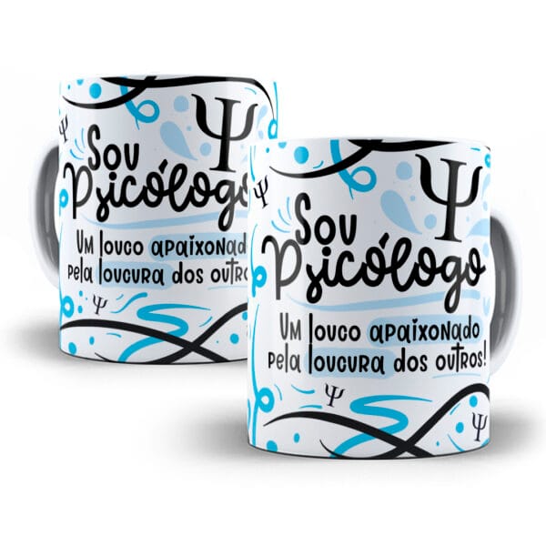 Arte Caneca Psicólogo(a) Flork Profissões Sublimação Png
