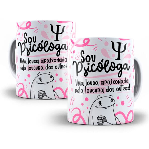 Arte Caneca Psicólogo(a) Flork Profissões Sublimação Png