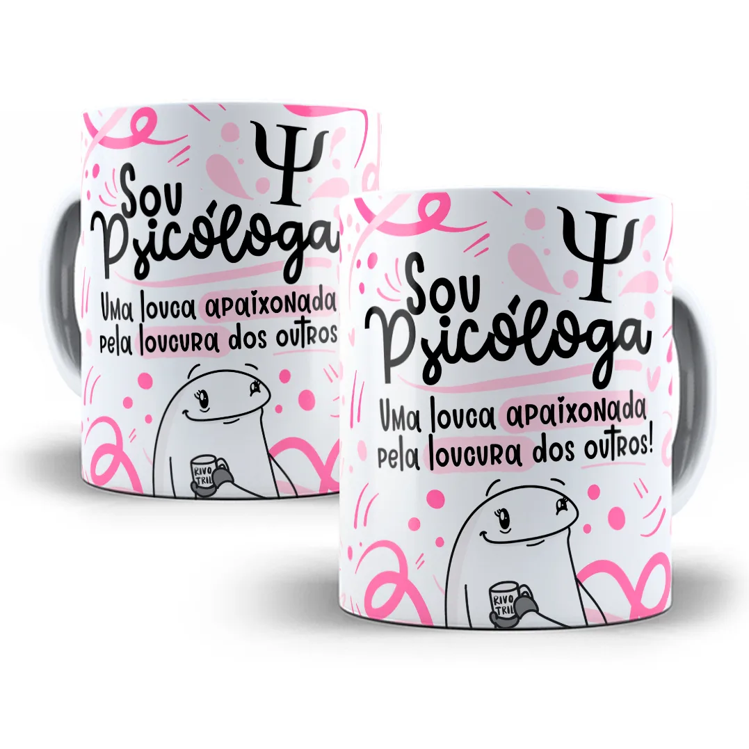Arte Caneca Psicólogo(a) Flork Profissões Sublimação Png