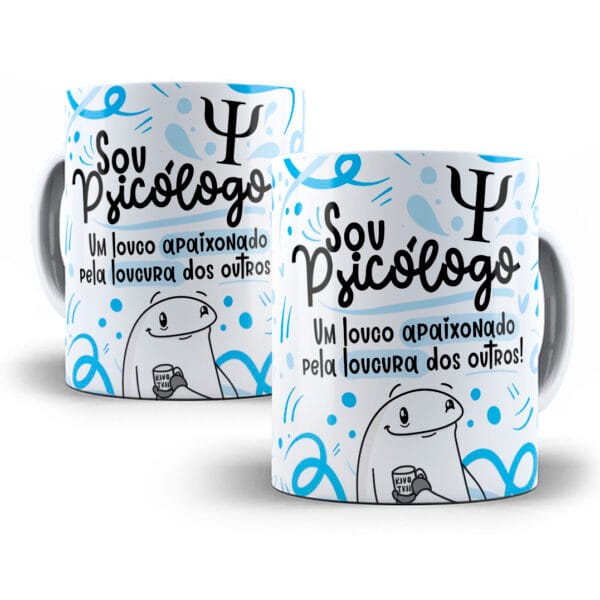 Arte Caneca Psicólogo(a) Flork Profissões Sublimação Png