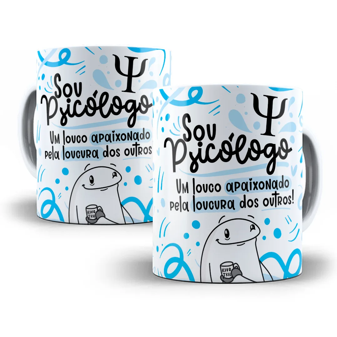 Arte Caneca Psicólogo(a) Flork Profissões Sublimação Png