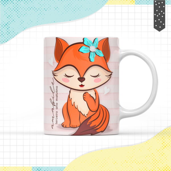 Arte Caneca Raposinha Menina