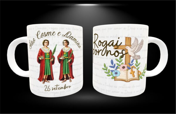 Arte Caneca Santinhos - Png