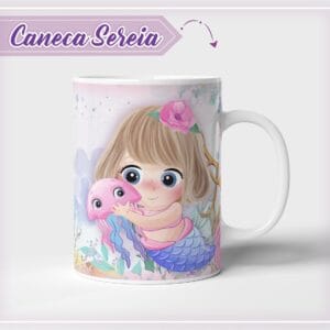 Arte Caneca Sereia Cute