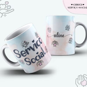 Arte Caneca Serviço Social Feminina