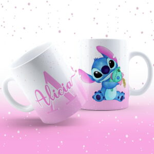 Arte Caneca Stitch Alfabeto Rosa e Roxo - Png 45 Arte Caneca Stitch Alfabeto Rosa e Roxo - Png