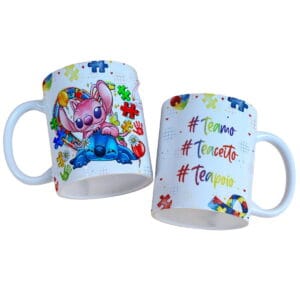 Arte Caneca Stitch Autismo