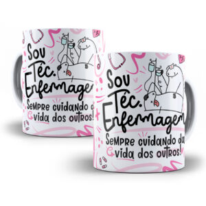 Arte Caneca Téc. Enfermagem Flork Profissões Sublimação Png