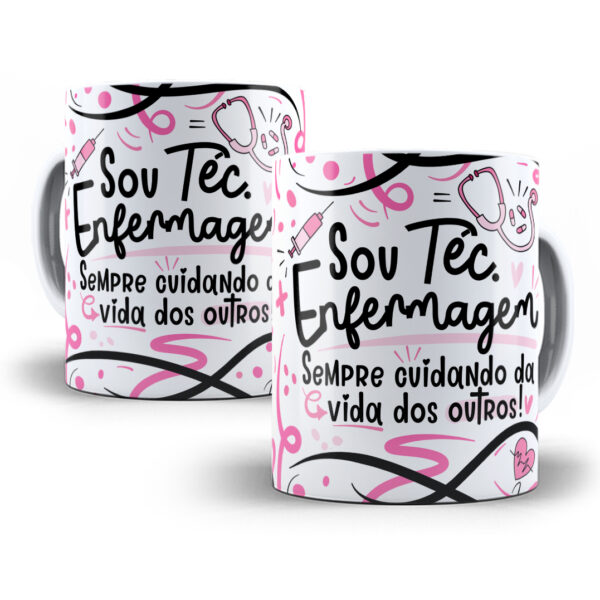 Arte Caneca Téc. Enfermagem Flork Profissões Sublimação Png