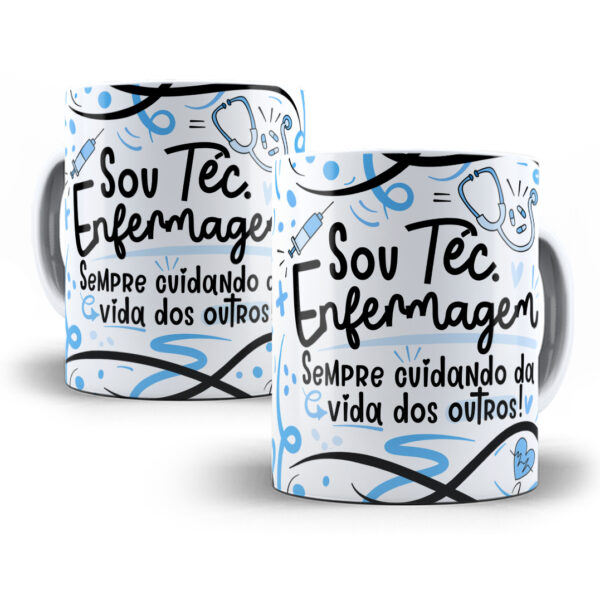 Arte Caneca Téc. Enfermagem Flork Profissões Sublimação Png