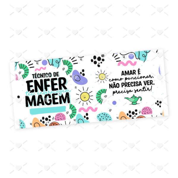 Arte Caneca Técnico(a) de Enfermagem Profissões Coloridas