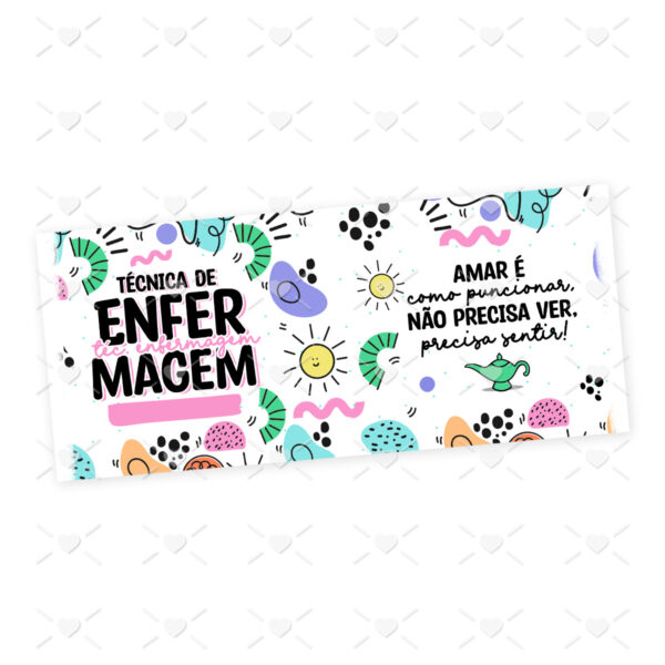 Arte Caneca Técnico(a) de Enfermagem Profissões Coloridas