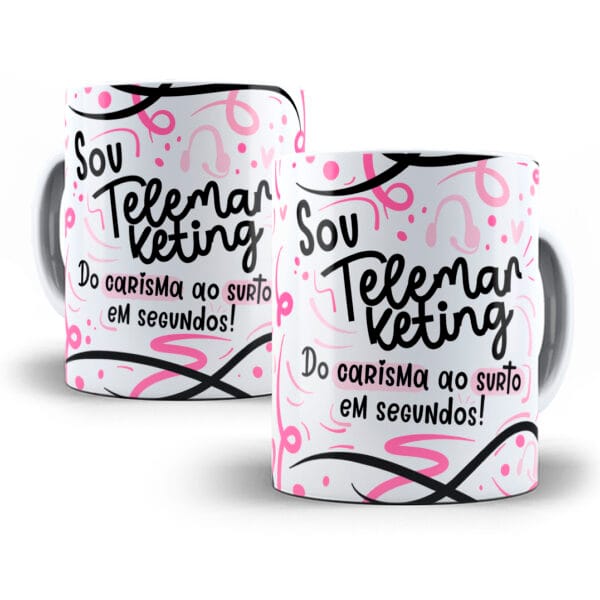 Arte Caneca Telemarketing Flork Profissões Sublimação Png