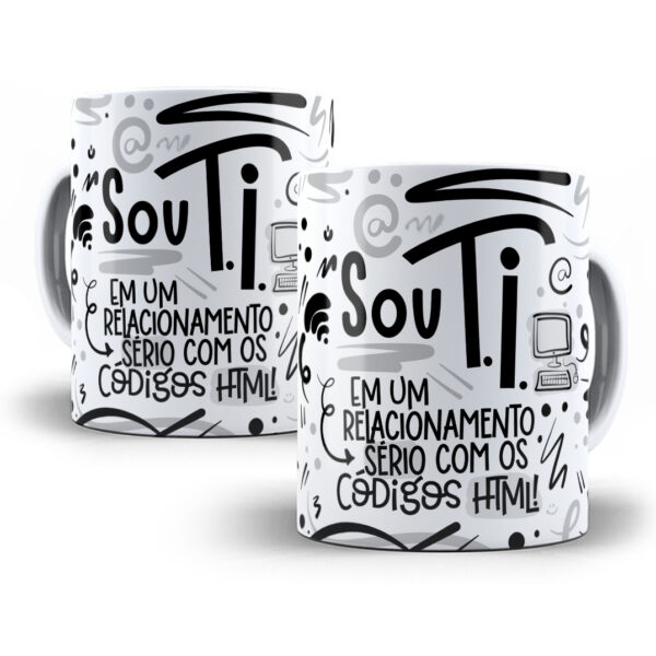 Arte Caneca TI Flork Profissões Sublimação Png