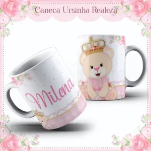 Arte Caneca Ursinha Princesa