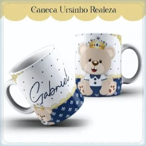 Arte Caneca Ursinho Realeza