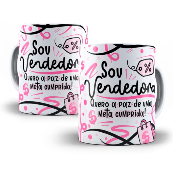 Arte Caneca Vendedor(a) Flork Profissões Sublimação Png