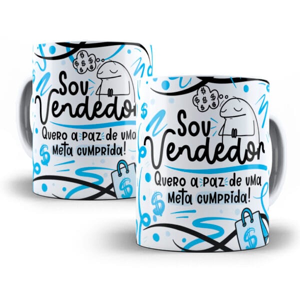 Arte Caneca Vendedor(a) Flork Profissões Sublimação Png
